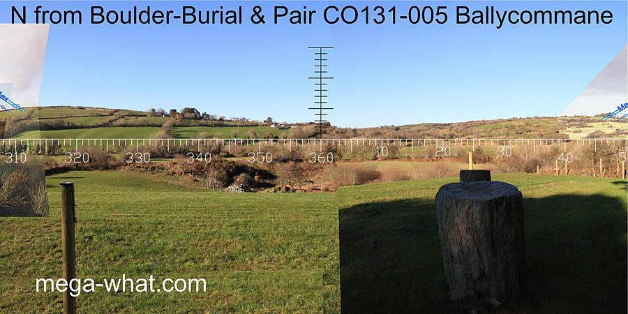 NE axial view from Ballycommane Stone Pair