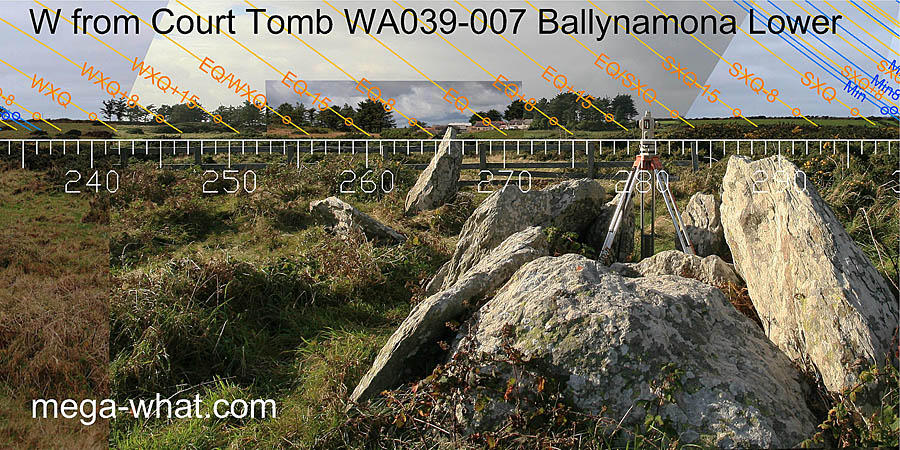 W axial view from Ballynamona Court Tomb