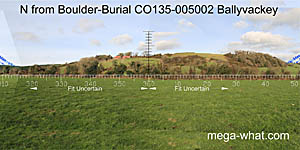 SE axial view from Ballyvackey Boulder-Burial