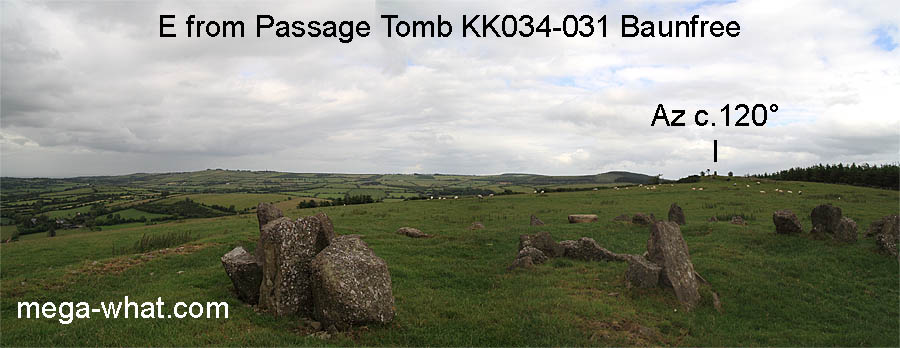E from Baunfree Passage Tomb, Kilkenny, Ireland.