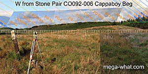 SW axial view from Cappaboy Standing Stone Pair