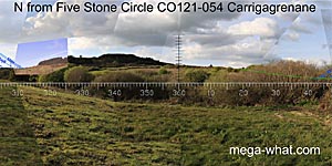View N from Carrigagrenane Five Stone Circle
