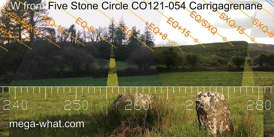 SW axial view from Carrigagrenane Five Stone Circle