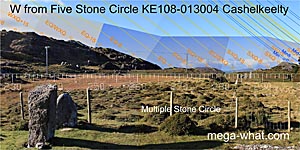 W from Cashelkeelty Five Stone Circle & Stone Row, Kerry Ireland.