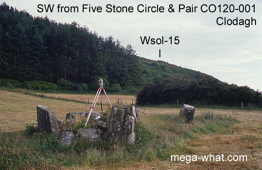 SW from Clodagh Five Stone Circle & Stone Pair, Cork, Ireland.
