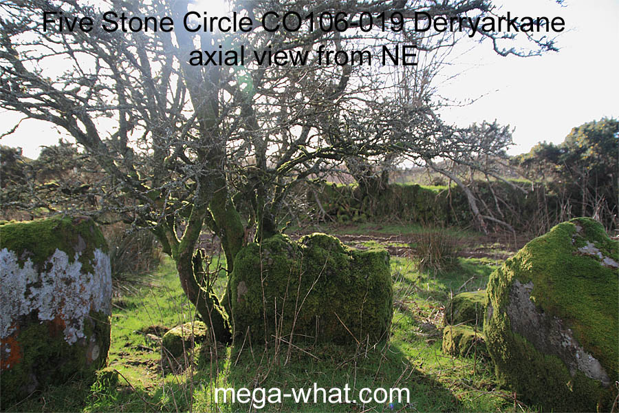 Derryarkane Five Stone Circle, Cork, Ireland from NE.
