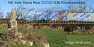 NE axial view from Knockawaddra Stone Row