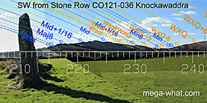 SW axial view from Knockawaddra Stone Row