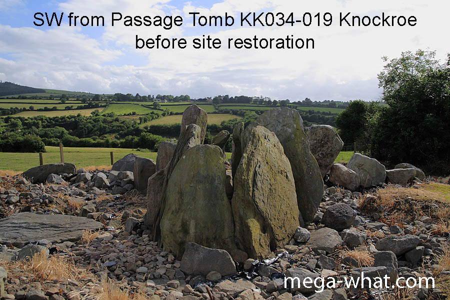 SW passage of Knockroe Passage Tomb, Kilkenny, Ireland.