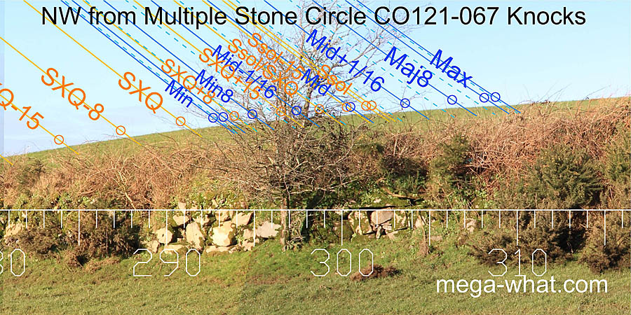 NW from Multiple Stone Circle CO121-067 Knocks, West Cork, Ireland.