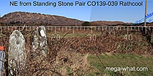 NE axial view 2 from Rathcool Standing Stone Pair