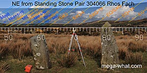 Rhos Fach Standing Stone Pair from SW.