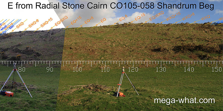 E from Shandrum Beg Radial Stone Cairn, West Cork, Ireland.
