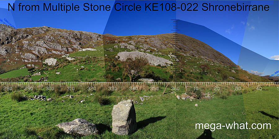 N from Shronebirrane Multiple Stone Circle, Kerry, Ireland.