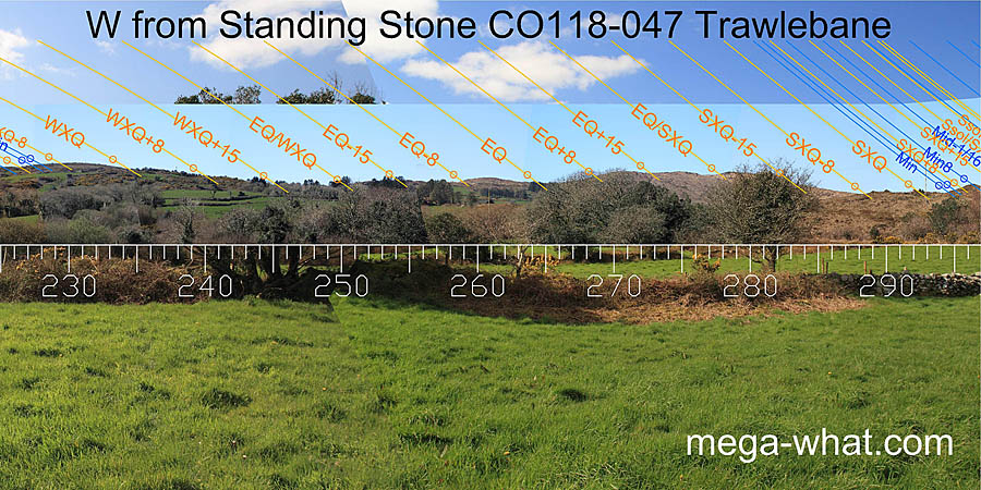 W from Standing Stone CO118-047 Trawlebane, Cork, Ireland.