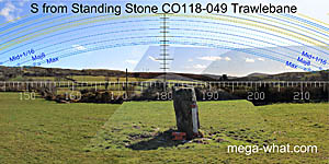 S axial view from Trawlebane Standing Stone