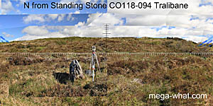 N axial view from Trawlebane Standing Stone CO118-094